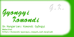 gyongyi komondi business card