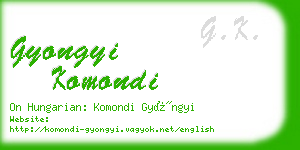 gyongyi komondi business card